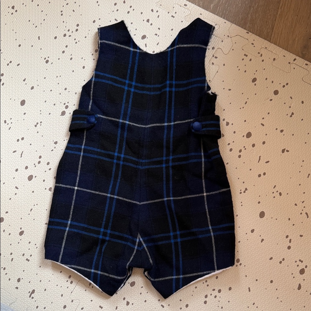 Oscar de La Renta Plaid Kids Overalls